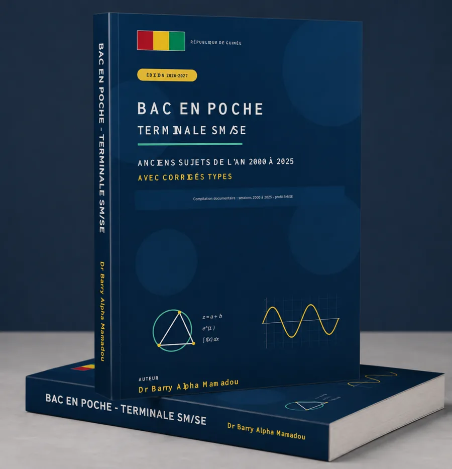 Couverture des Annales Bac Guinée Mathématiques SM/SE 2000–2025