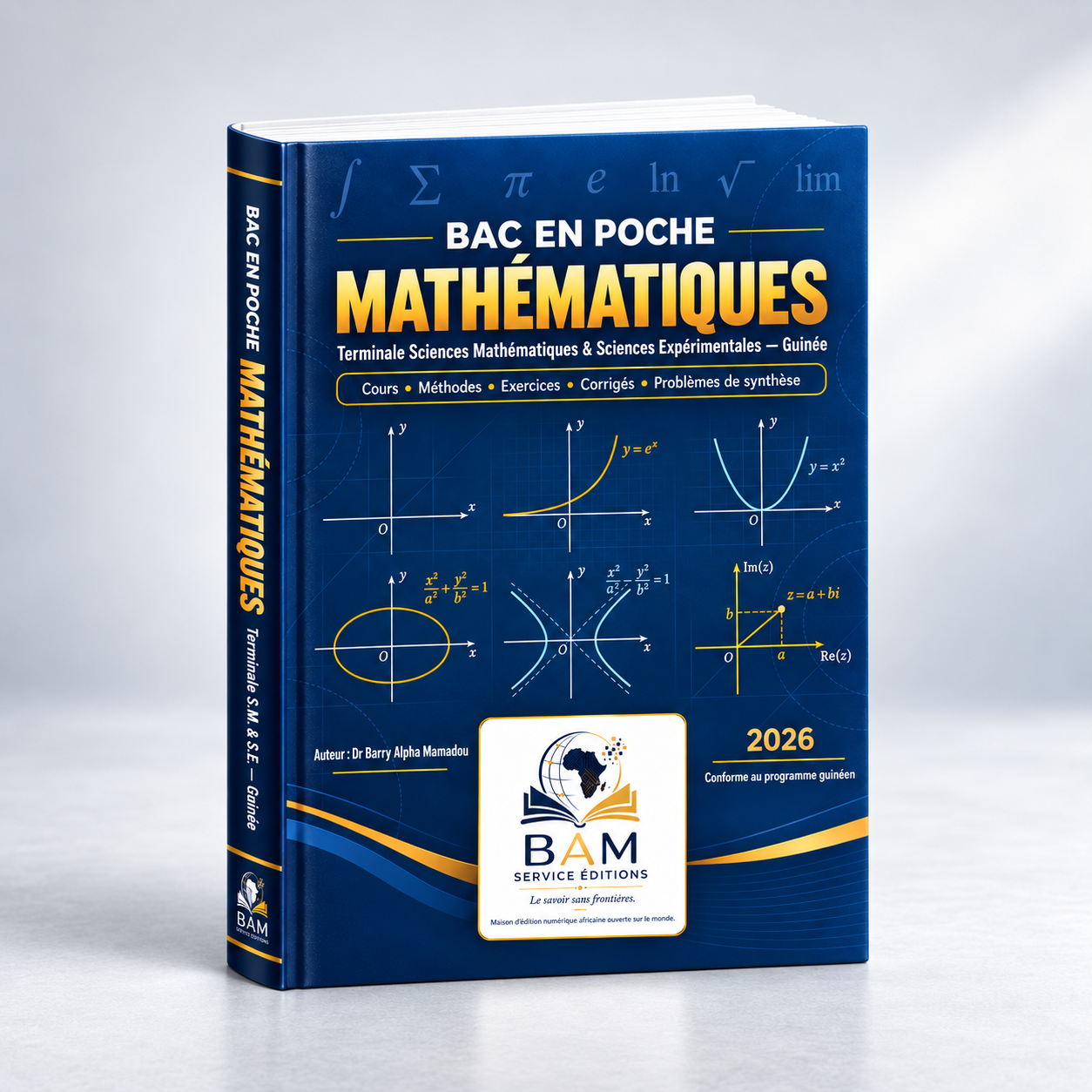 Couverture 3D du manuel BAC EN POCHE – MATHÉMATIQUES pour la Terminale SM et SE en Guinée